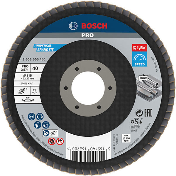 Bosch Elektrowerkzeuge PRO X571 Fächerschleifscheibe 2608605450